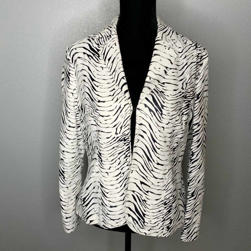 Multiples Zebra Black & White Suede Jacket